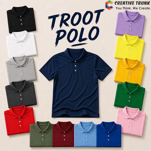Troot Plain Polo Cotton Tshirt